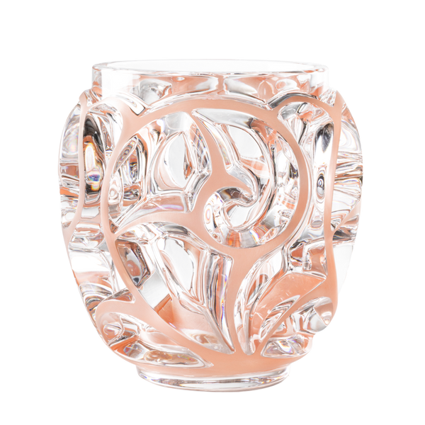 Lalique's TOURBILLONS Vase Grand Size in Coral Patina, a new colourway for an art deco icon