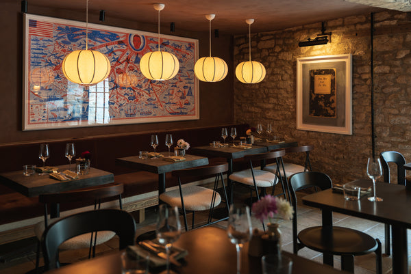 The interior of the Horn Restaurant at Bull Burford in the Cotswolds, UK