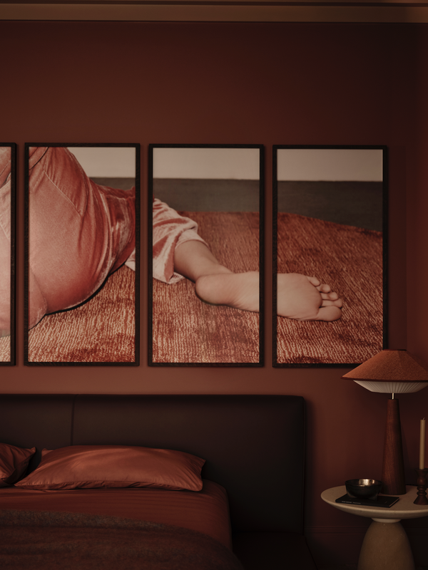 The bedroom of the Artemest Apartment, designed by Róisín Lafferty at London's Embassy Gardens development.